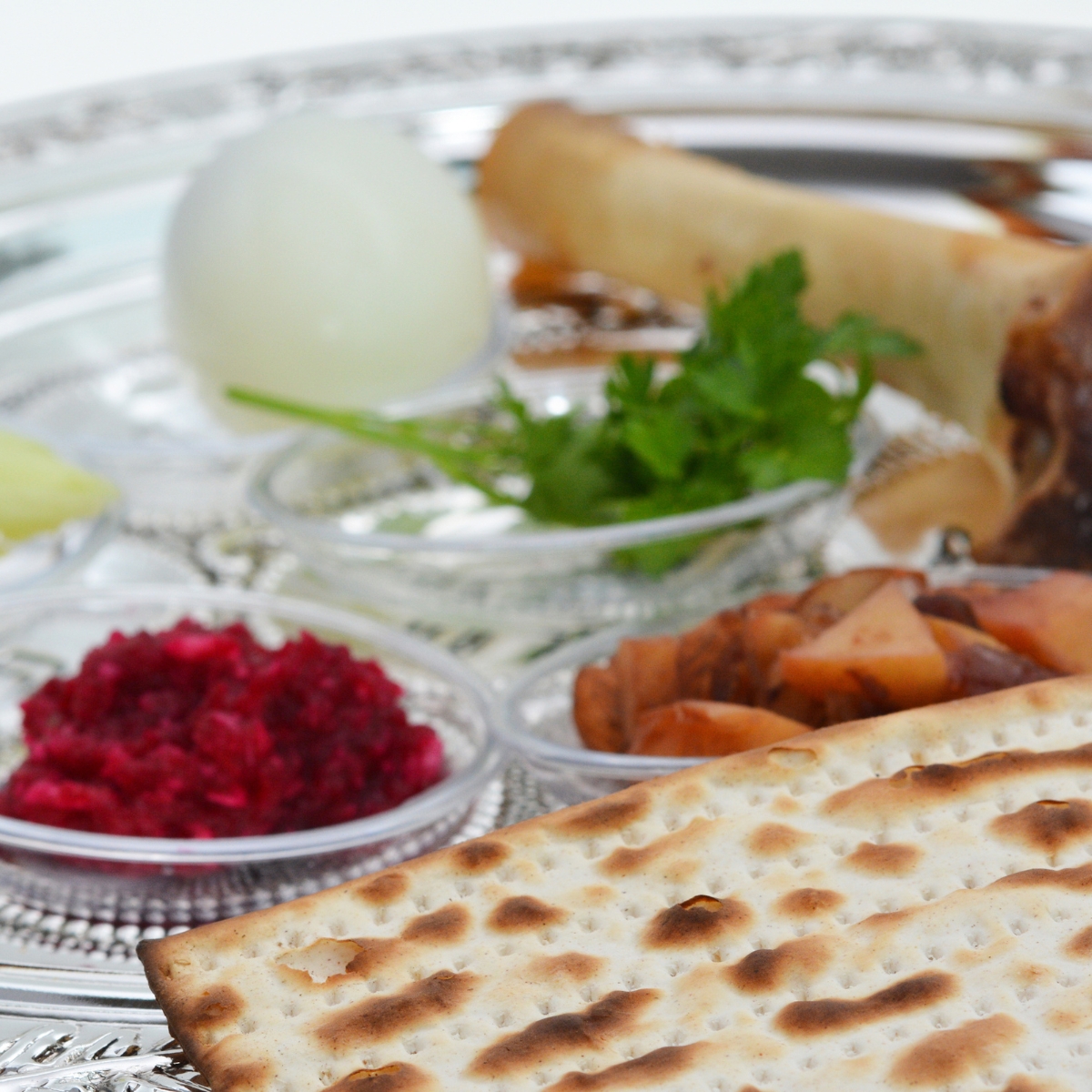 A Passover seder plate